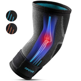 APOYO APOYO Elbow Brace for Tendonitis and Tennis Elbow, Compression Sleeve for Arthritis, Workouts, Reduce Joint Pain During Fitness Activity (Large)