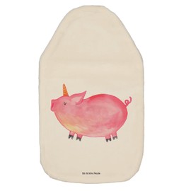 Mr. & Mrs. Panda Hot Water Bottle Unicorn Pig Horn - Gift, Unicorn, Heat Cushion, Pegasus, Hot Water Bottle Cover, English, Unicorn Decoration, Hot Water Bottle with Cover, Gift