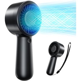 Portable Handheld Fan - Personal Hand Held Turbo Fan, USB-C Rechargeable Battery, 5-Speed Settings, Lanyard Included, Mini Pocket Fans for Women, Men, Makeup, Travel, Office, Outdoor Use
