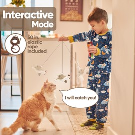 PETFUTURE Cat Toys for Bored Indoor Cats, Cat Bat Wings with Catnip for Cats, USB Rechargeable Motion Activated Kitten Toys, Interactive Flapping and Chirping Mouse Cat Toy