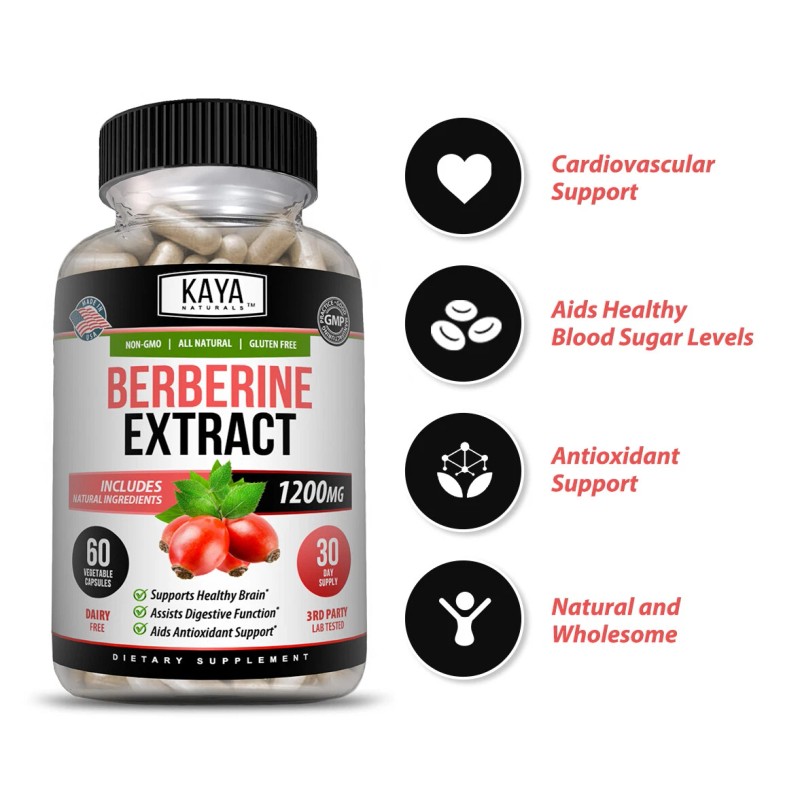 (2 Pack) Premium Berberine HCL 60ct Natural Healthy Cholesterol Glucose