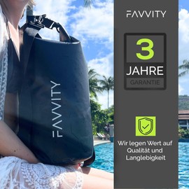 Favvity Dry Bag 10L - Waterproof Bag, SUP Bag, Waterproof Bag, Dry Bag, Duffel Bag, black, Stylish water resistant bags
