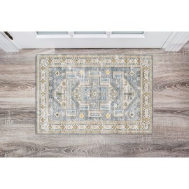 Linon Home Decor Products The Anywhere Washable Rug Mamet Grey & Beige 2' X 3' Accent Rug