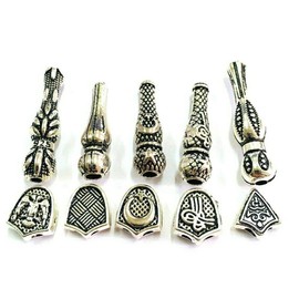 Silver Metal Imams and Y Beads Set for Prayer Beads Tesbih Tasbih Tespih Chain Spacer Beads Misbaha Subha Muslim Islamic Rosary Prayer Worship Accessories