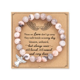 Sympathy Gift for Loss of Loved Ones Amethyst Bracelet Natural Stone Healing Bracelets Memorial Bereavement Gifts for Women