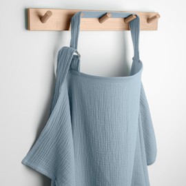 Comfy Cubs Muslin Nursing Cover - 100% Muslin Cotton Breastfeeding Cover Up - Soft & Breathable Baby Nursing Scarf with Adjustable Neck Strap - Portable Baby Essentials for Newborn - Pacific Blue