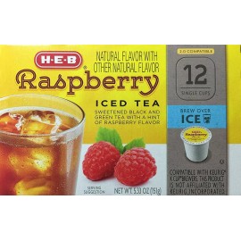 H-E-B HEB Iced Tea Variety 2 Pack of Raspberry & Peach K Cups 12 Each Total 24