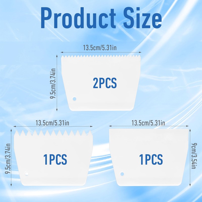 Adhesive Spreader, 4 Pcs Notched Glue Spreader Kits Plastic Notched