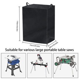 Klmnop Table Saw Cover, 210D Heavy Duty Waterproof Oxford Cloth Dust Cover, Outdoor Portable to Prevent Table Saw Rust(29"L x 23"W x 46"H)