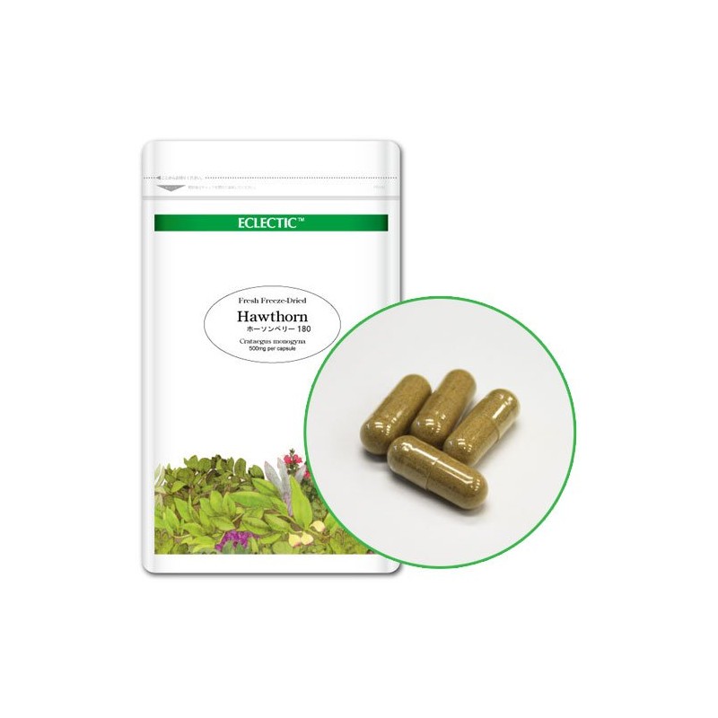 ECLECTIC エクレクティック ハーブサプリメント ホーソンベリー セイヨウサンザシ FFD 500mg 45カプセル Ecoパック フレッシュアップグレード規格