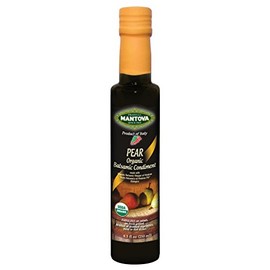 Mantova Organic Pear Balsamic Vinegar of Modena, Perfect for Salad Dressing, Pasta Salad, Ice Cream and Cocktails, 8.5 oz
