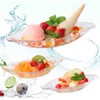 MQMCPDS 4-Piece Set of Glass Banana Split Dish Boats -