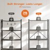 5-Tier Foldable Metal Storage Shelf with Wheels, 750 lb Capacity