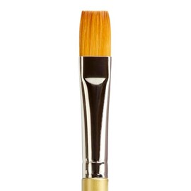 KINGART Premium Original Gold 9300A-12 Flat Shader Series Artist Brush, Golden Taklon Synthetic Hair, Short Acrylic Handle, for Acrylic, Watercolor, Oil and Gouache Painting, Size 12