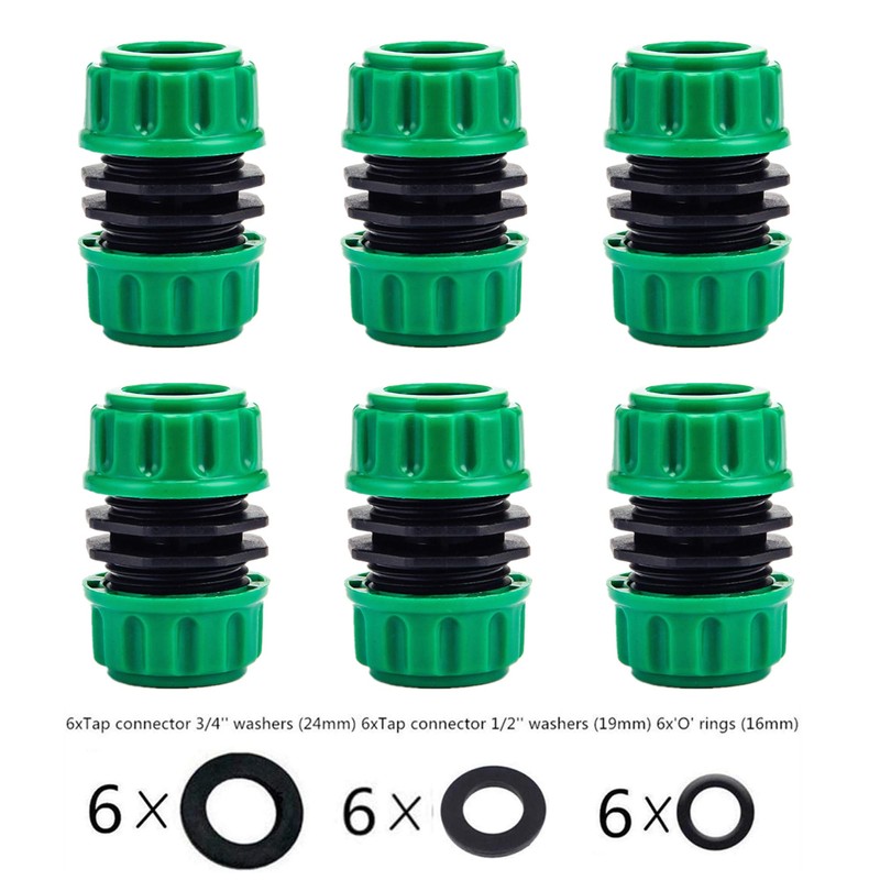 TOPWAYS 6 pack Hose Repair Connector, Quick Fix Extend Connector