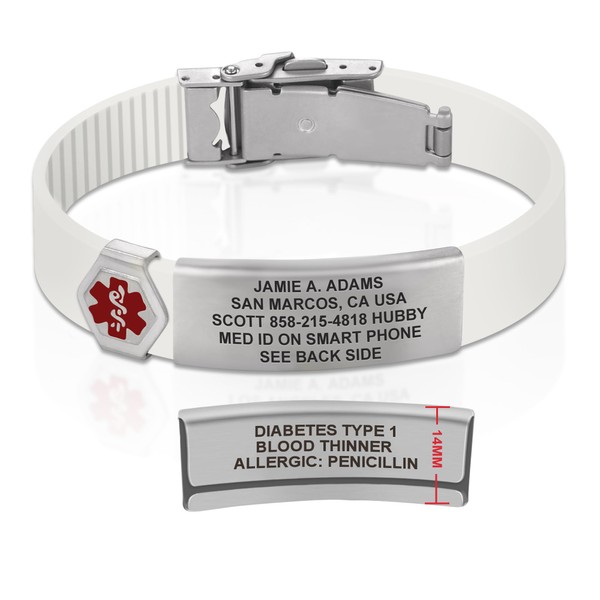 Divoti Divoti Custom Dual-Sided Engraved Silicone Medical Alert ID Wristband