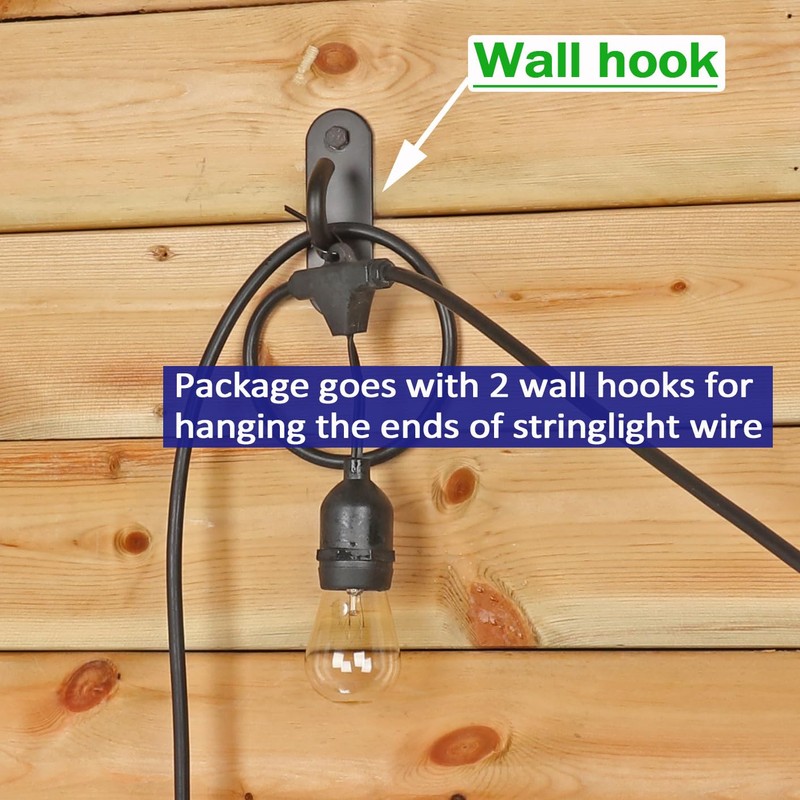 Mayset 4 Pack 6.5FT Stainless Steel String Lights Pole Bracket/Holder