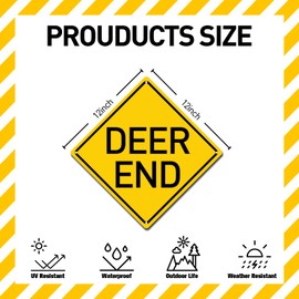 BTHUKO Dead End Sign, 12"x 12" Aluminum Traffic Warning Signs