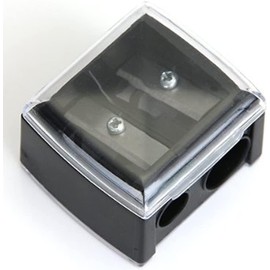 Black Eyeliner Sharpener Makeup Pencil Sharpener Pencil Sharpeners for Eyebrow Eyeliner Pencil Makeup Tools Dual Holes Eye Pencil Sharpener with Cover, Makeup Tools Accessories