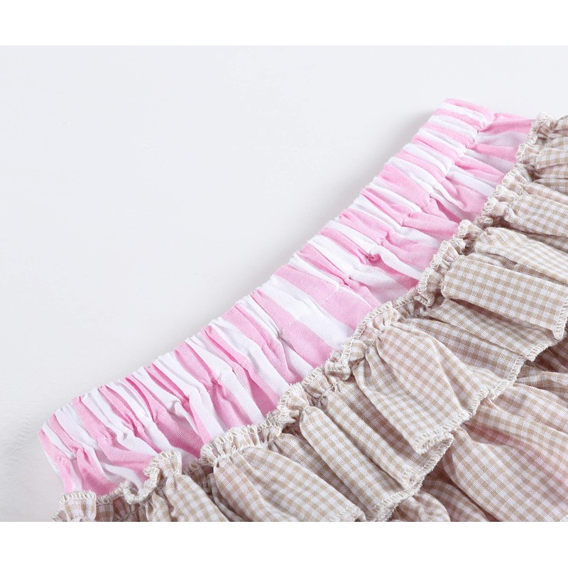 Lil cactus Pink Stripe Cupcake Applique Top and Bloomer Set,