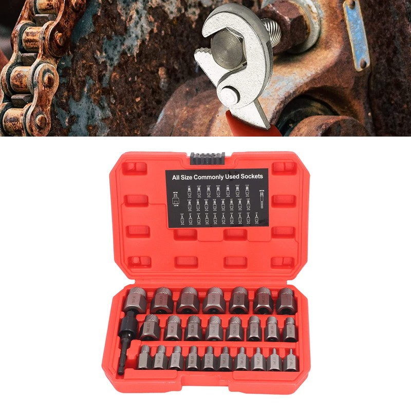 27Pcs Screw Extractor Set, Hex Head Multi Spline Screw Remover