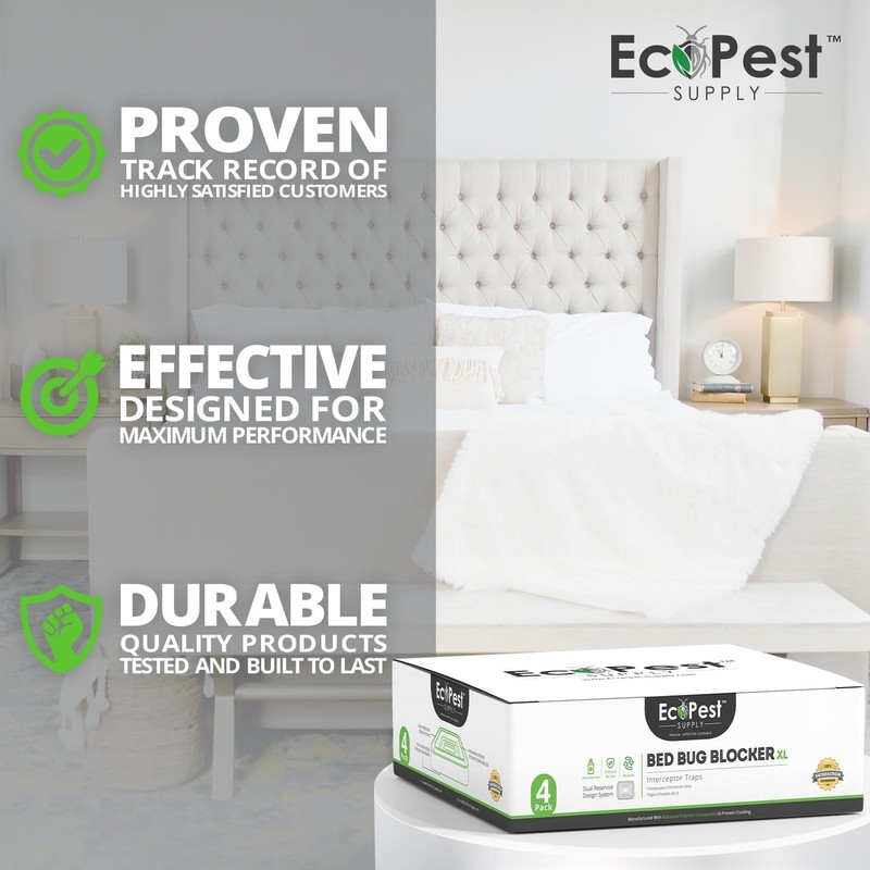 Bed Bug Interceptors – 4 Pack | Bed Bug Blocker