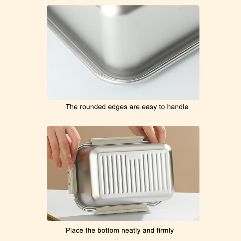 304 Stainless Steel Food Storage Container with Lid Leakproof Bento