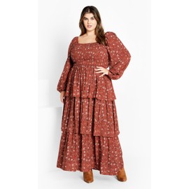 City Chic Women's Plus Size Dahlia Tiered Maxi Dress, 26