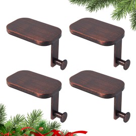 CaliDecor Stocking Holders for Mantel Set 4, Christmas Metal Stocking Hangers Fireplace Hooks for Holiday Decoration, Vintage Bronze