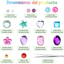 Naler 1786 Piezas Diamantes Autoadhesivas Brillos para Decorar, 14 Hojas Pegatinas Brillantes de Gemas Faciales Brillos para la Cara Maquillaje de Cara o Cabello para Día Festivo, Mejora de Uñas, Decoración de Manualidades