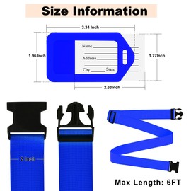 8 Pack Luggage Straps and Tags Set (4 Straps, 4 Tags), Luggage Straps for Suitcases TSA Approved Suitcase Belt Luggage Tags, Blue
