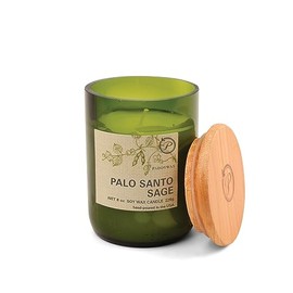 Paddywax Scented Candles Eco Green Artisan Candle in Recycled Vessel, 8-Ounce, Palo Santo Sage