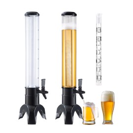 Dongda -Beverage Dispenser - Drink Dispensers for Parties -Perfect Home Bar Accessories - Alcohol, Beer & Liquor Dispenser - Mimosa Tower, 7.8 x 7.8 x 30, Black, BD1223