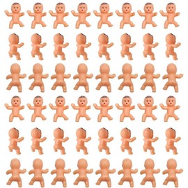 Mini Plastic Babies for Party Favor Decor Party Decorations Baby Shower Party Game Ice Cube Game (1" 60pcs, Latin)