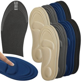8 Pares Plantillas de Soporte de Arco para Hombres Plantillas de Zapatos de Esponja 5D Plantillas de Repuesto Plantillas de Calzado con Amortiguación Cómoda (Gris, Negro, Beige, Azul, 8-12)