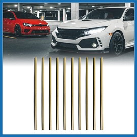 A ABSOPRO 10pcs Gold Tone Chrome Car Air Condition Vent Grille Rim Trim Strip Item Replacement