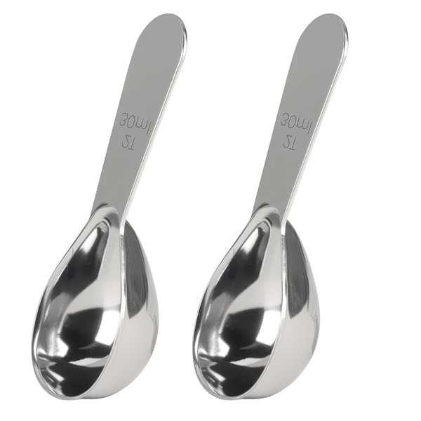 30ml Coffee Scoops, 2Pcs Coffee Measuring Spoon Stainless Steel Protein