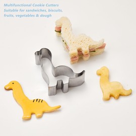 Dinosaur Cookie Cutters Set, 15-Piece Large Stainless Steel Molds - T-Rex, Brontosaurus, Triceratops, Pterodactyl, Footprint - Perfect for Kids Themed Birthday Party, Baking, Sandwiches, and DIY Fun