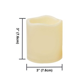 1 PCS Waterproof Outdoor Battery Operated Flameless LED Pillar Candle with Remote Flickering Plastic Electric Decorative Light for Lantern Party Wedding Decoration Garden Patio Home Decor 3x3 Inches