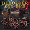 Beholder DND Dice Set, Eye Monster Metal Dice, ZHOORQI 7PC/Set