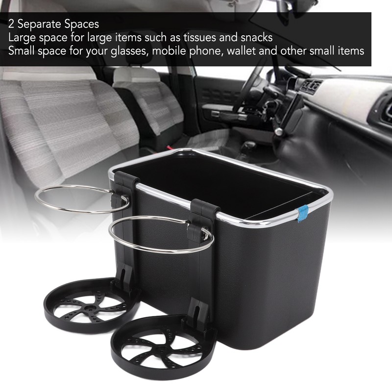 Car Armrest Storage Box Foldable Bottle Holder Universal Vehicle Tissue