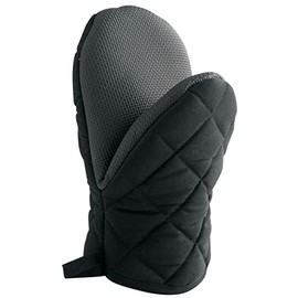 MACOSA U1790302 Oven Glove Neoprene Black Quilted Non-Slip Heat Resistant Oven Glove Kitchen Aid Pot Holder Kitchen Utensil Glove