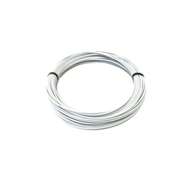 1/16" Coated to 3/32" Diameter, 7x7 Construction, White Vinyl Coated Cable (50 ft Coil)