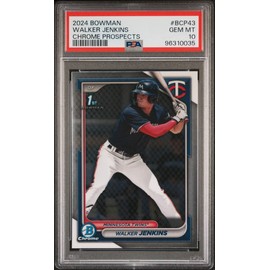 HOFSM.COM Hall of Fame Sports Memorabilia Graded 2024 Topps Bowman Walker Jenkins #BCP43 Chrome Prospects Rookie RC Baseball Card PSA 10 Gem Mint