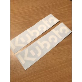 KUBOTA 12” WHITE NEW LOGO TRACTO VINYL DECAL STICKER - SET OF 2 Tractor