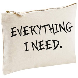 60 Second Makeover Limited Everything I Need Natural Canvas Make up Bag Gift Present Idea Cosmetics Bag Toiletries Gift Present