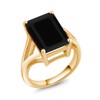 Gem Stone King 18K Yellow Gold Plated Silver Black Onyx