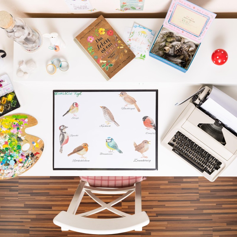 Mr. & Mrs. Panda Desk Mat Native Birds Gift Desk