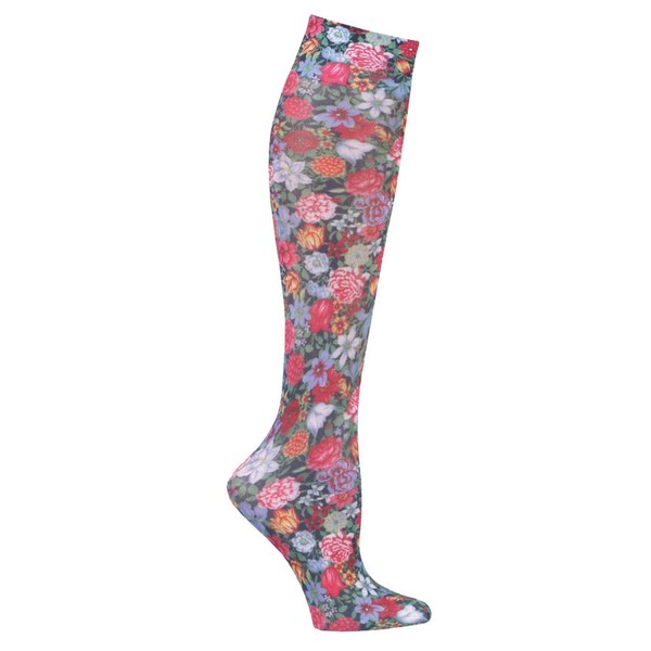 Celeste Stein Mild Compression Knee High Stockings, Wide Calf - Flowers by Night