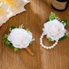 Latious Rose Wrist Corsage and Boutonniere Set Flower Corsage Wristlet